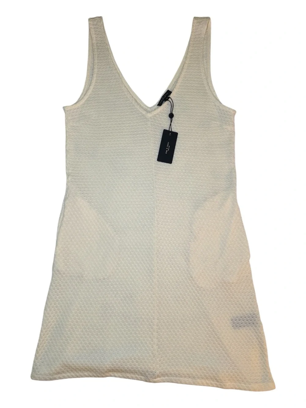 Rag & Bone Carine Crochet V-Neck Mini Dress Bathing Suit Cover-Up Ivory Size S